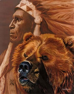 Indianer und Bär
